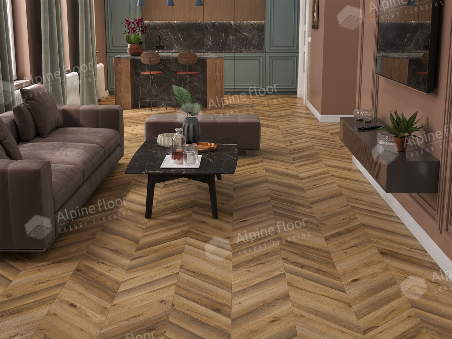 Ламинат Alpine Floor Original CHEVRON ART Дуб Килиманджаро LF109-04