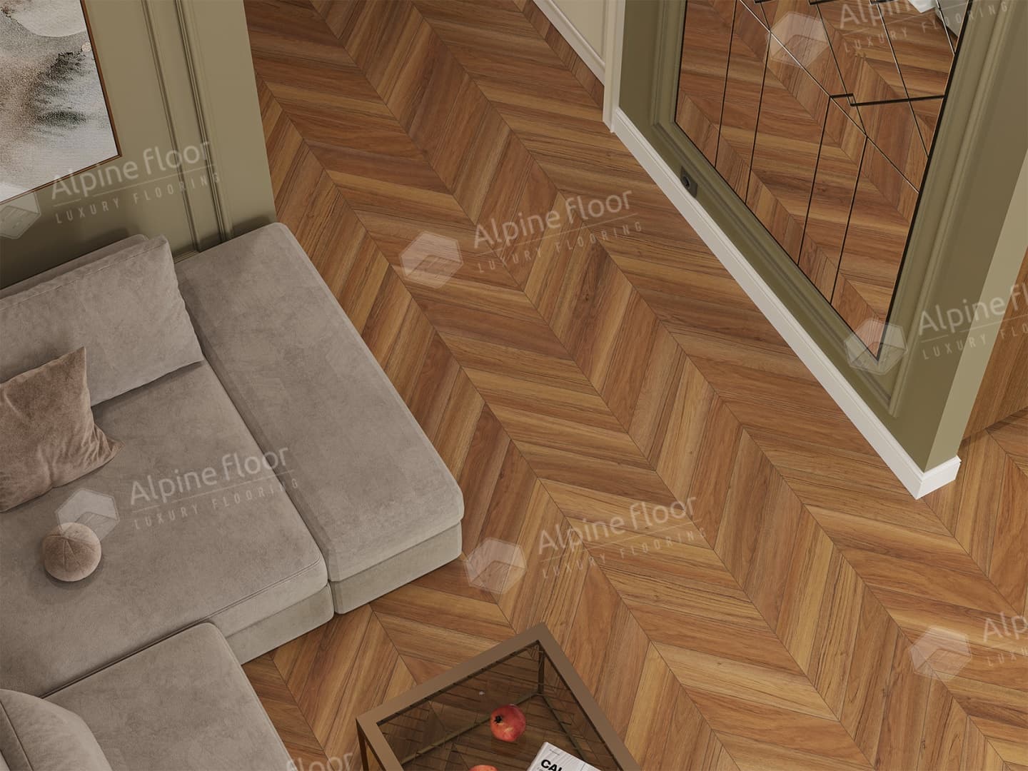 Ламинат Alpine Floor Original CHEVRON ART Дуб Этна LF109-08