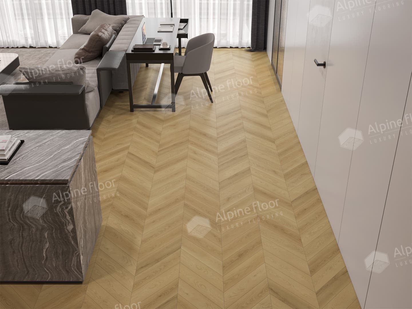 Ламинат Alpine Floor Original CHEVRON ART Дуб Пиренеи LF109-03