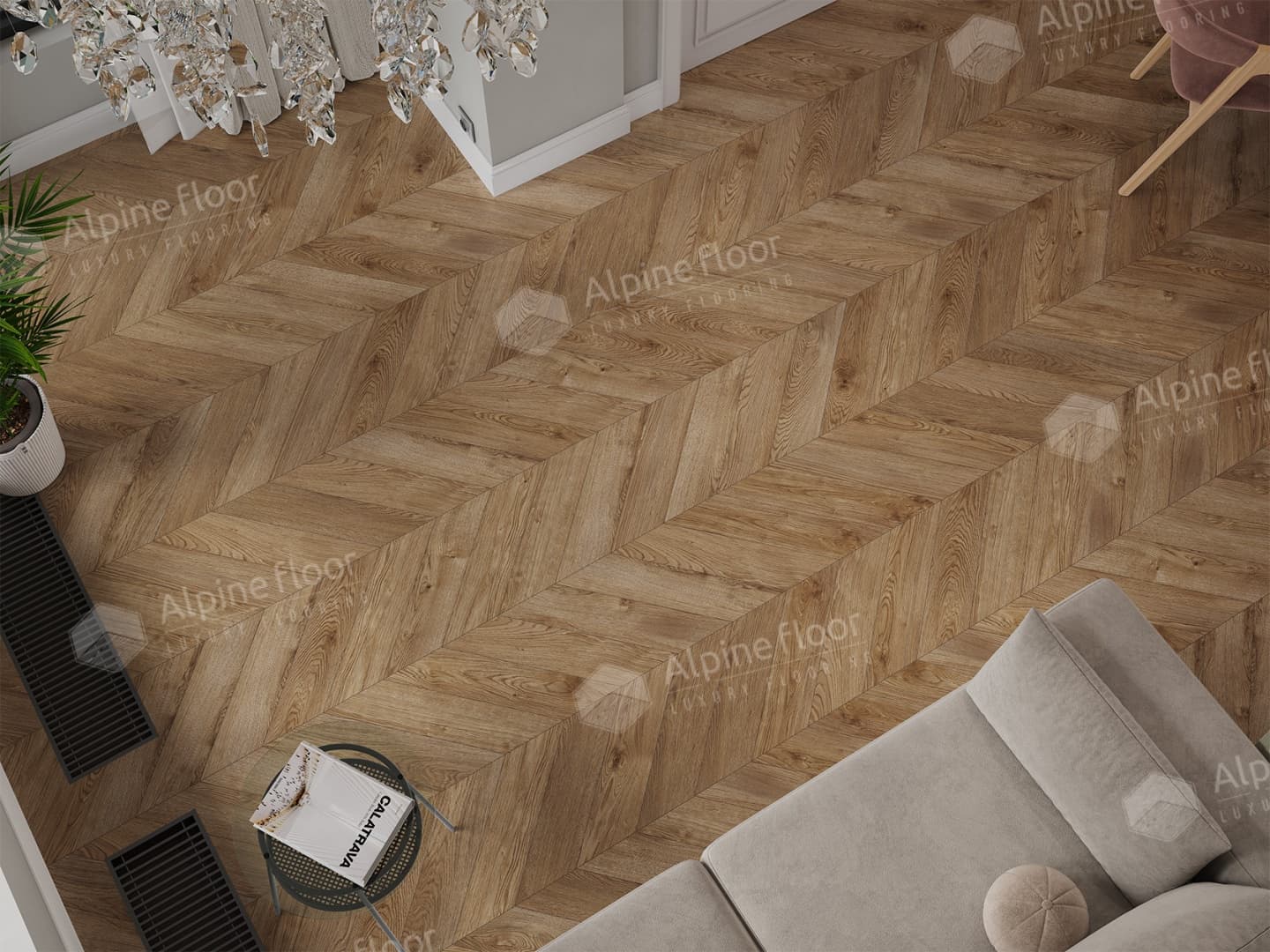 Ламинат Alpine Floor Original CHEVRON ART Дуб Эверест LF109-06